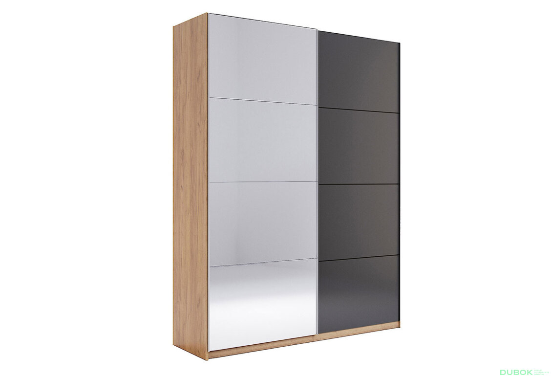 Fotografia 1 - Skriňa s posuvnými dverami 2.0x2.4m (Dvere Mat Láva/Zrkadlo), séria N Luna