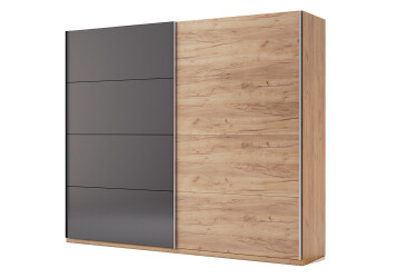 Skriňa s posuvnými dverami 2,5x2,1m (Dvere Dub Kraft/Mat Láva), séria N