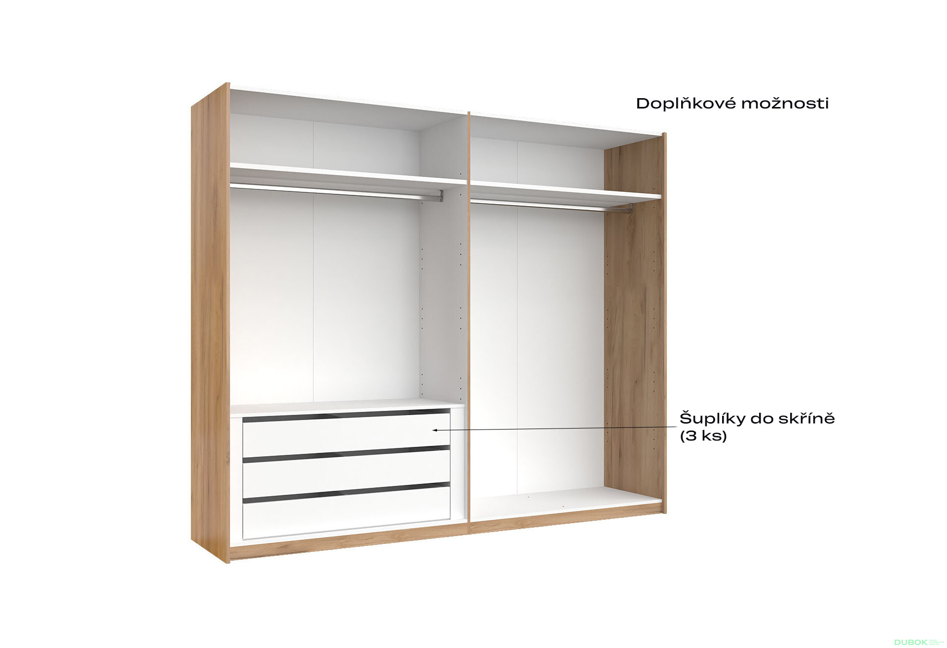 Skriňa s posuvnými dverami 2,5x2,1m (Dvere Dub Kraft/Mat Láva), séria N Luna - Fotografia 9 Fotografia 9 - Skriňa s posuvnými dverami 2,5x2,1m (Dvere Dub Kraft/Mat Láva), séria N Luna