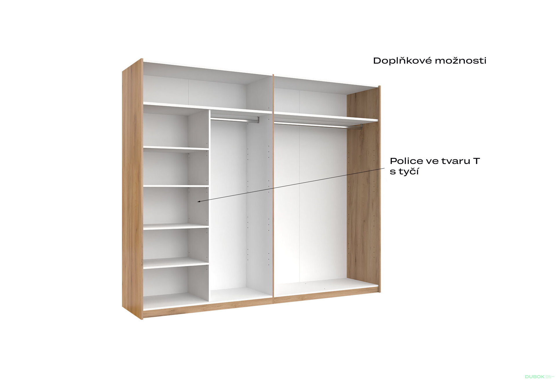 Fotografia 6 - Skriňa s posuvnými dverami 2,5x2,1m (Dvere Dub Kraft/Mat Láva), séria N Luna