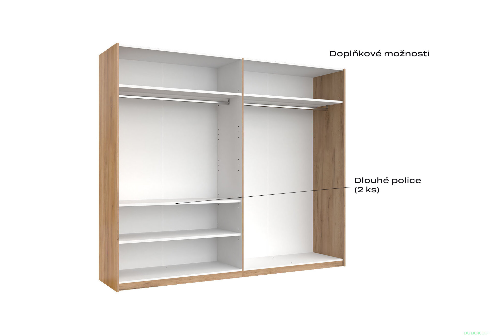 Fotografia 8 - Skriňa s posuvnými dverami 2,5x2,1m (Dvere Dub Kraft/Mat Láva), séria N Luna