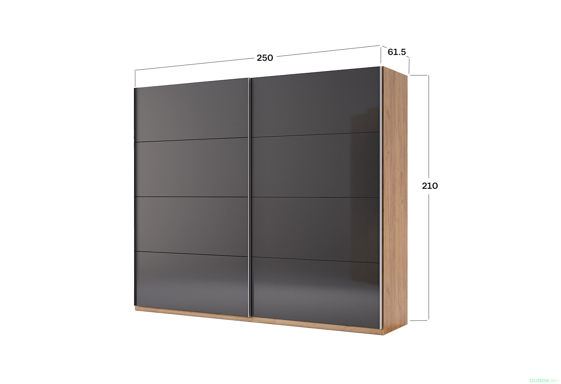 Skriňa s posuvnými dverami 2,5x2,1m (Dvere Mat Lava), séria N Luna - Fotografia 13 Fotografia 13 - Skriňa s posuvnými dverami 2,5x2,1m (Dvere Mat Lava), séria N Luna