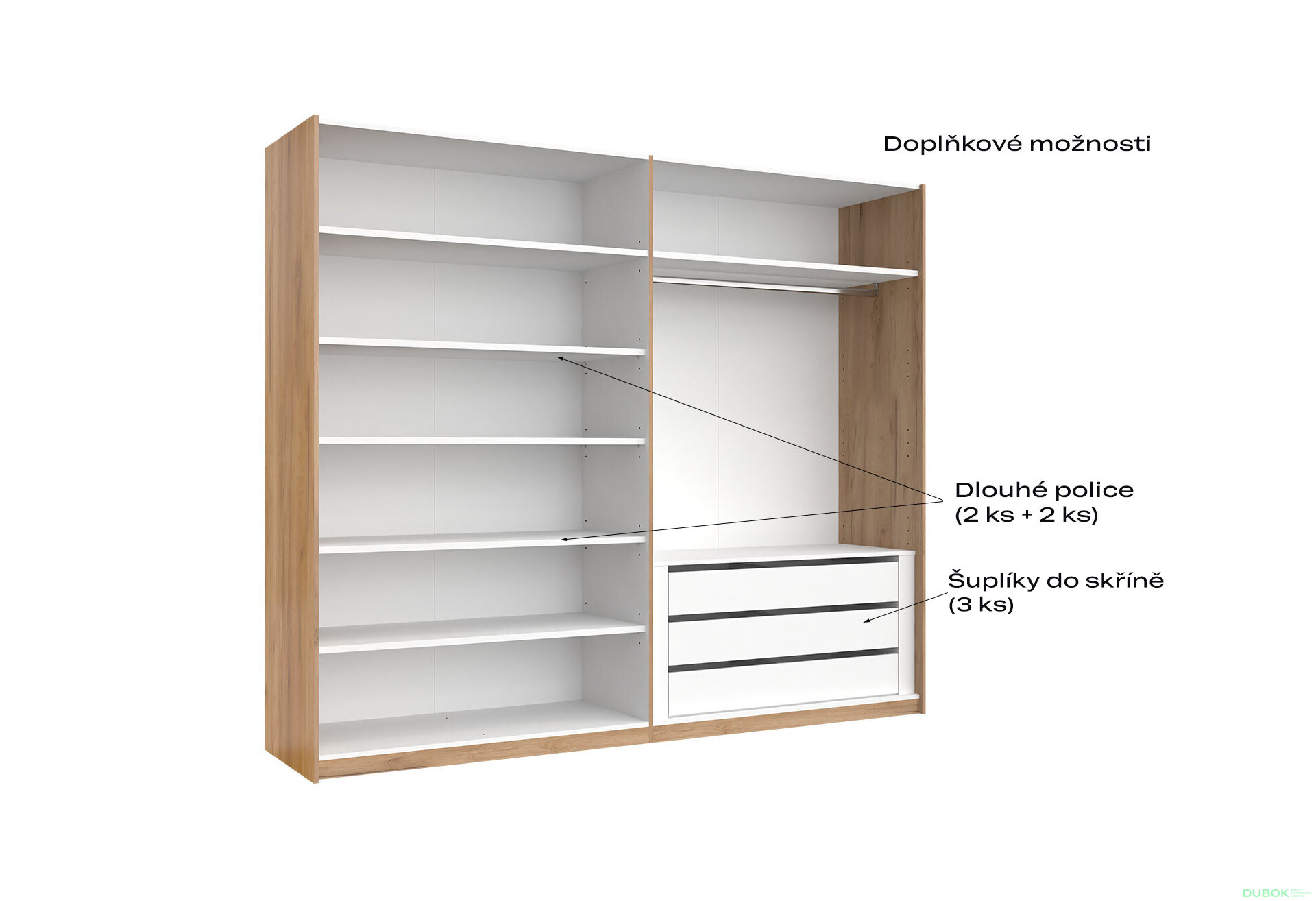 Fotografia 2 - Skriňa s posuvnými dverami 2,5x2,1m (Dvere Mat Lava), séria N Luna