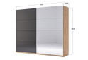 Skriňa s posuvnými dverami 2,5x2,1m (Dvere Mat Láva/Zrkadlo), séria N Luna - Fotografia 11 Fotografia 11 - Skriňa s posuvnými dverami 2,5x2,1m (Dvere Mat Láva/Zrkadlo), séria N Luna