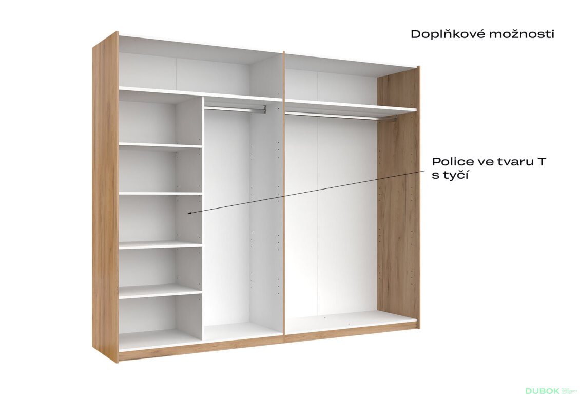 Fotografia 6 - Skriňa s posuvnými dverami 2,5x2,1m (Dvere Mat Láva/Zrkadlo), séria N Luna