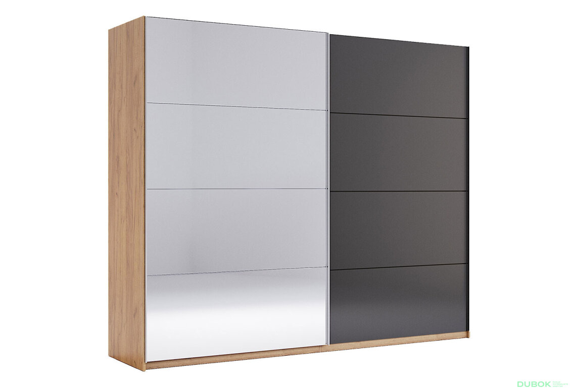 Fotografia 1 - Skriňa s posuvnými dverami 2,5x2,1m (Dvere Mat Láva/Zrkadlo), séria N Luna