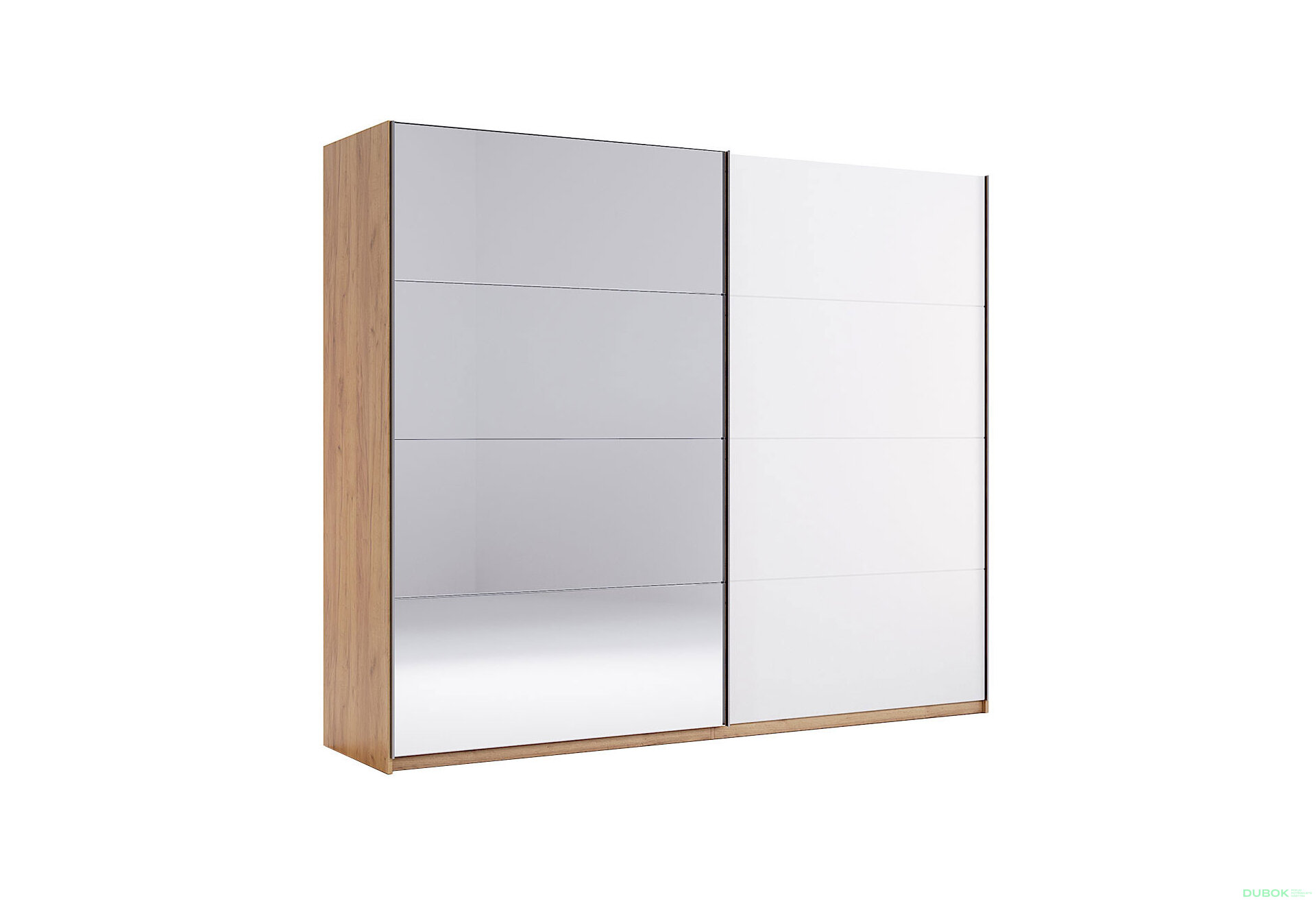 Fotografia 1 - Skriňa s posuvnými dverami 2,5x2,1m (Dvere Lesklé Biele/Zrkadlo) séria N Asti