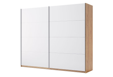 Skriňa s posuvnými dverami 2,5x2,1m (Dvere Lesklé Biele) séria N