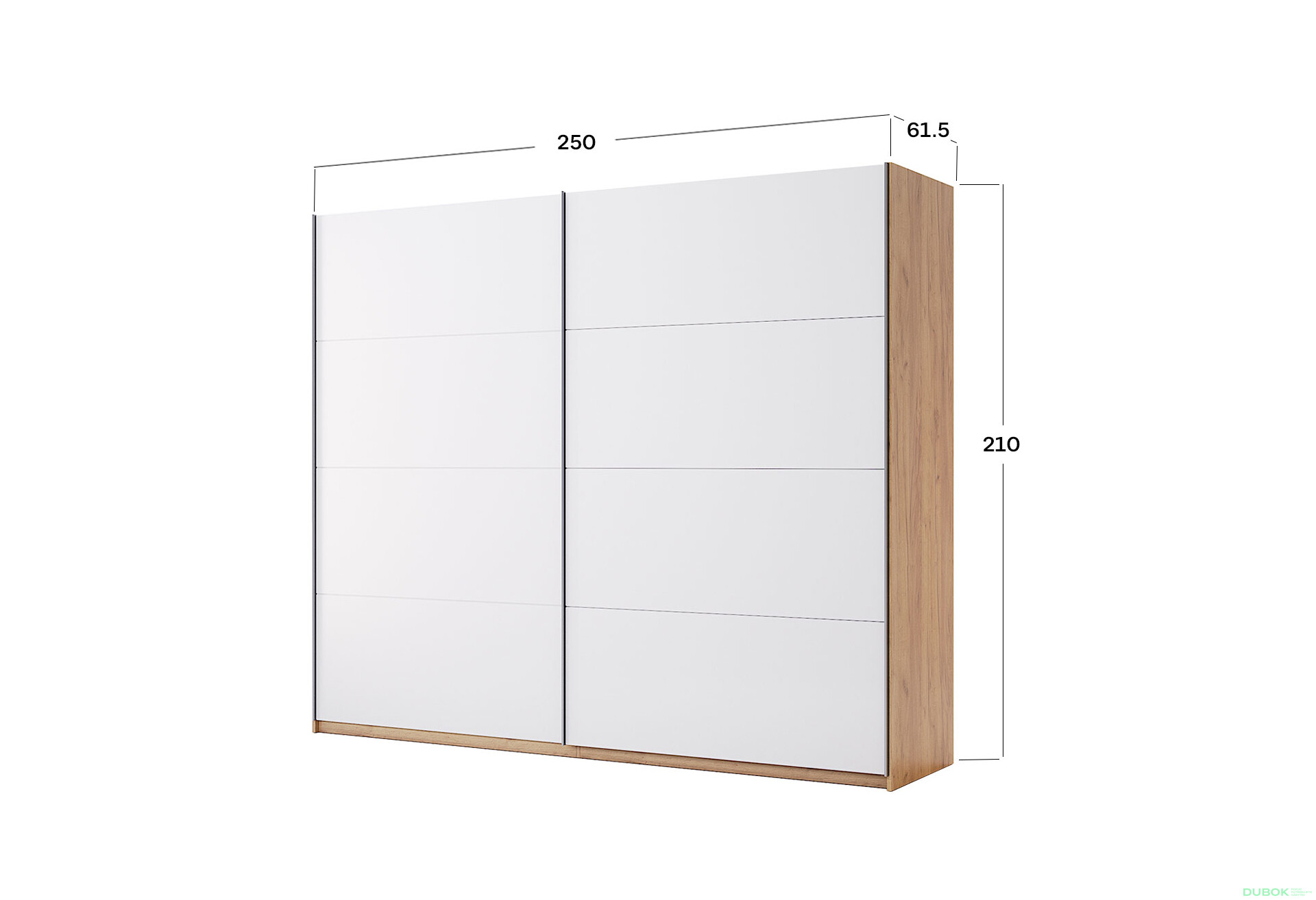 Skriňa s posuvnými dverami 2,5x2,1m (Dvere Lesklé Biele) séria N Asti - Fotografia 11 Fotografia 11 - Skriňa s posuvnými dverami 2,5x2,1m (Dvere Lesklé Biele) séria N Asti