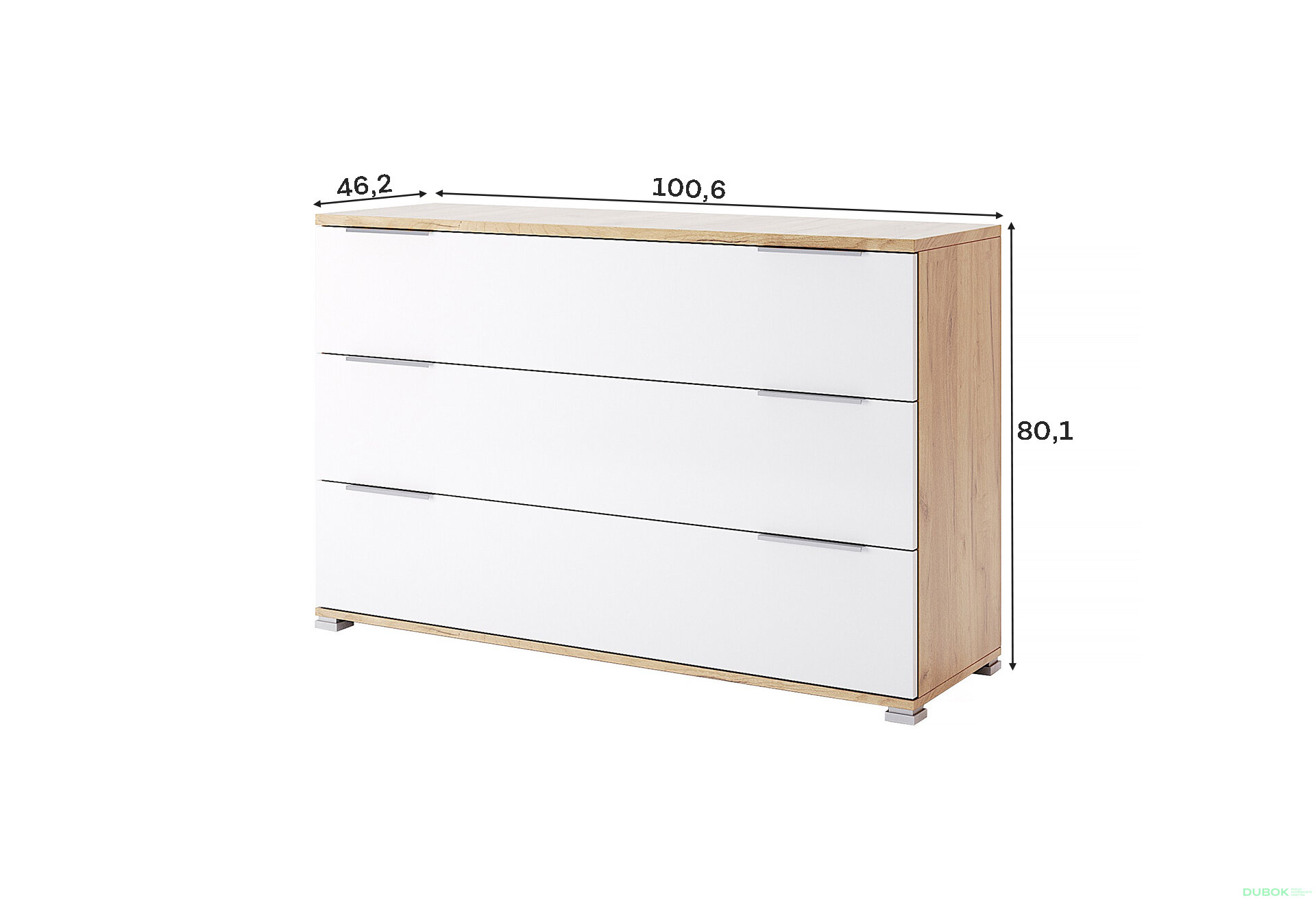 Fotografia 3 - Komoda 3Š dub craft / biely Asti