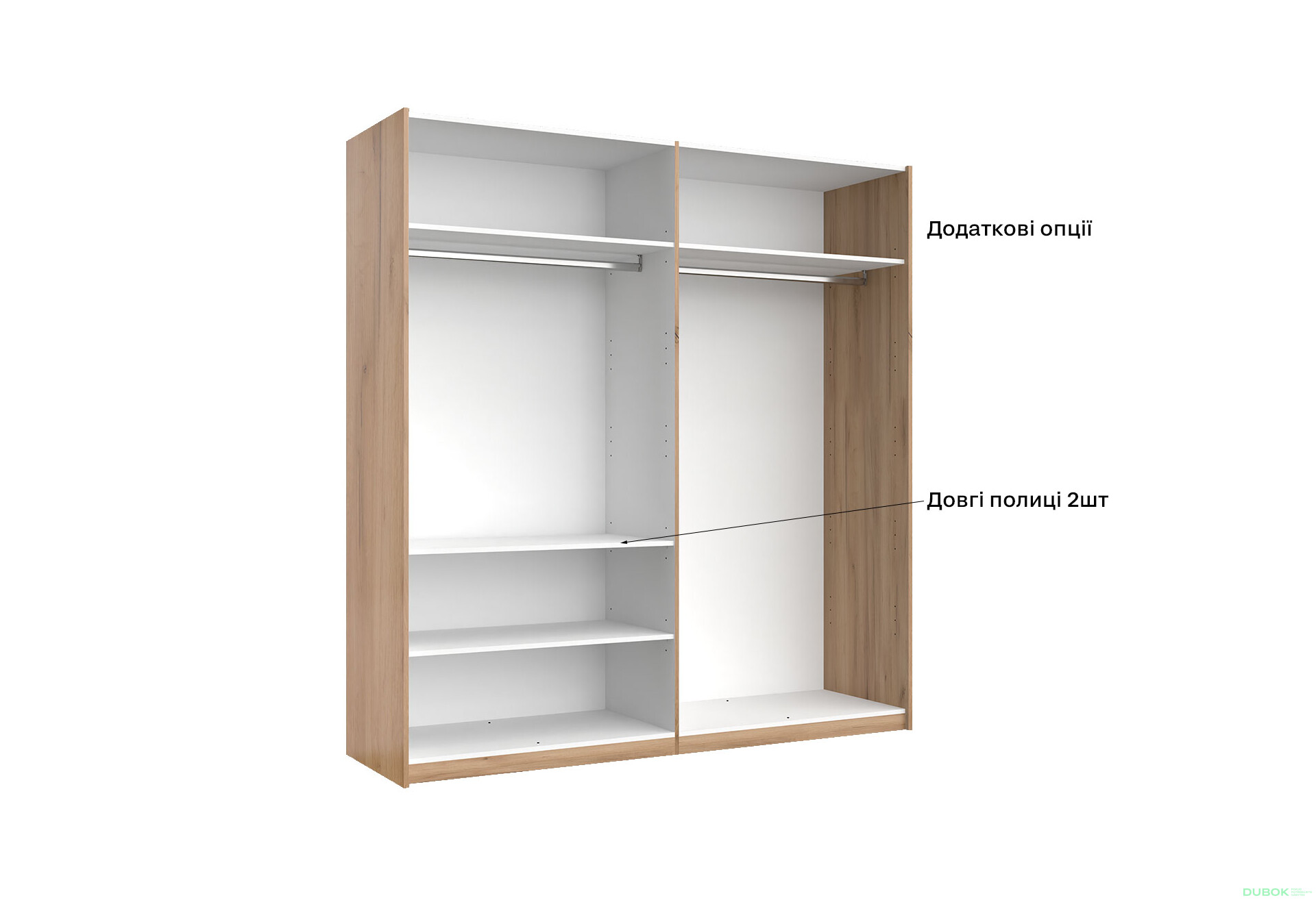 Skriňa s posuvnými dverami 2.0x2.1 m (Dvere Dub Kraft/Lesklá Biela) séria N Asti - Fotografia 15 Fotografia 15 - Skriňa s posuvnými dverami 2.0x2.1 m (Dvere Dub Kraft/Lesklá Biela) séria N Asti
