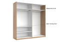 Skriňa s posuvnými dverami 2.0x2.1 m (Dvere Dub Kraft/Lesklá Biela) séria N Asti - Fotografia 15 Fotografia 15 - Skriňa s posuvnými dverami 2.0x2.1 m (Dvere Dub Kraft/Lesklá Biela) séria N Asti