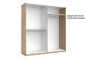 Skriňa s posuvnými dverami 2.0x2.1 m (Dvere Dub Kraft/Lesklá Biela) séria N Asti - Fotografia 3 Fotografia 3 - Skriňa s posuvnými dverami 2.0x2.1 m (Dvere Dub Kraft/Lesklá Biela) séria N Asti