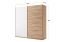 Skriňa s posuvnými dverami 2.0x2.1 m (Dvere Dub Kraft/Lesklá Biela) séria N Asti - Fotografia 10 Fotografia 10 - Skriňa s posuvnými dverami 2.0x2.1 m (Dvere Dub Kraft/Lesklá Biela) séria N Asti