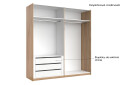 Skriňa s posuvnými dverami 2.0x2.1 m (Dvere Dub Kraft/Lesklá Biela) séria N Asti - Fotografia 8 Fotografia 8 - Skriňa s posuvnými dverami 2.0x2.1 m (Dvere Dub Kraft/Lesklá Biela) séria N Asti