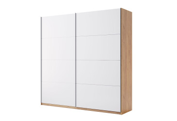 Skriňa s posuvnými dverami 2,0x2,1 m (Dvere Lesklá Biela) séria N