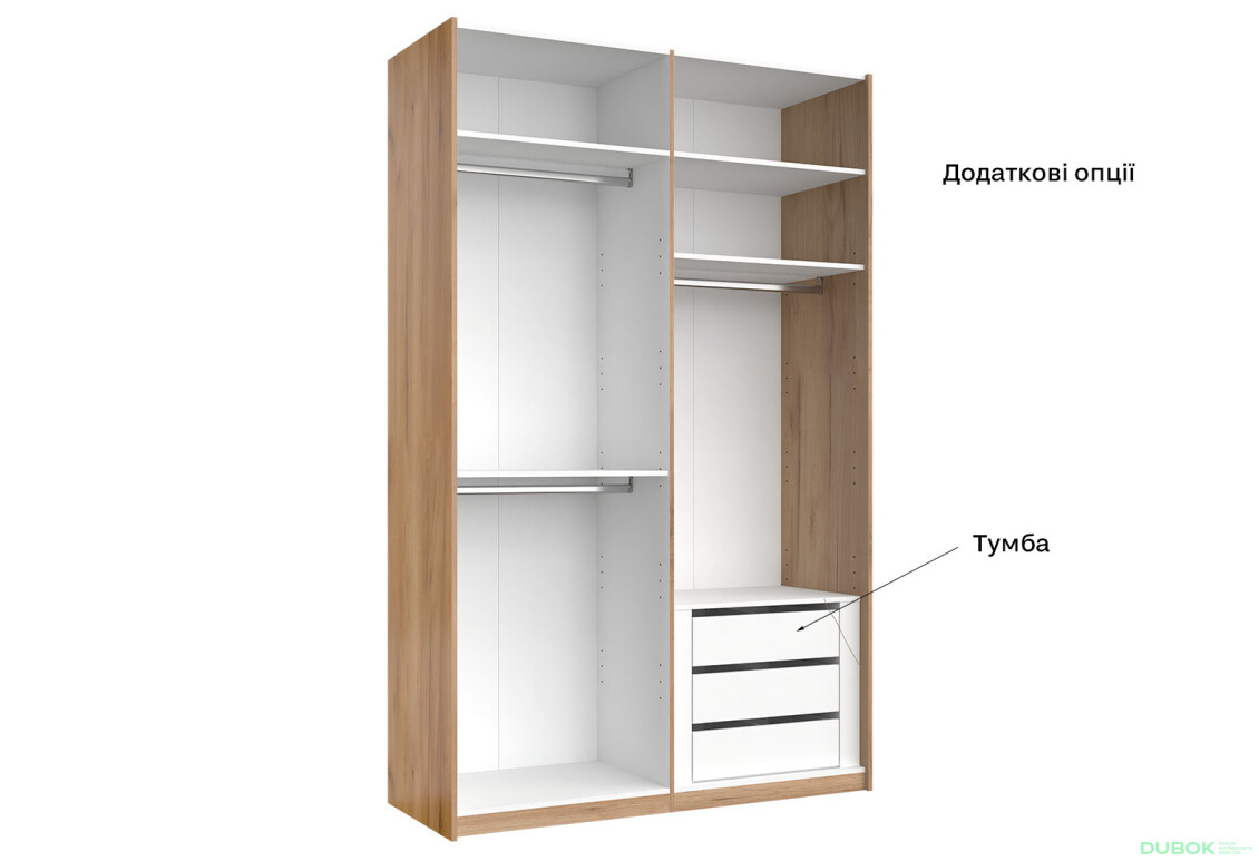 Skriňa s posuvnými dverami 1.5x2.4m (Dvere Lesklé Biele/Zrkadlo) séria N Asti - Fotografia 16 Fotografia 16 - Skriňa s posuvnými dverami 1.5x2.4m (Dvere Lesklé Biele/Zrkadlo) séria N Asti