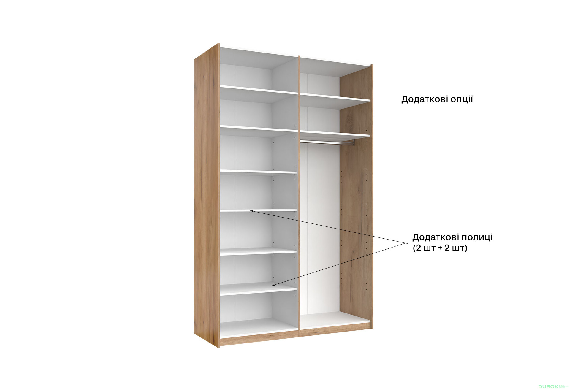 Skriňa s posuvnými dverami 1.5x2.4m (Dvere Lesklé Biele/Zrkadlo) séria N Asti - Fotografia 3 Fotografia 3 - Skriňa s posuvnými dverami 1.5x2.4m (Dvere Lesklé Biele/Zrkadlo) séria N Asti