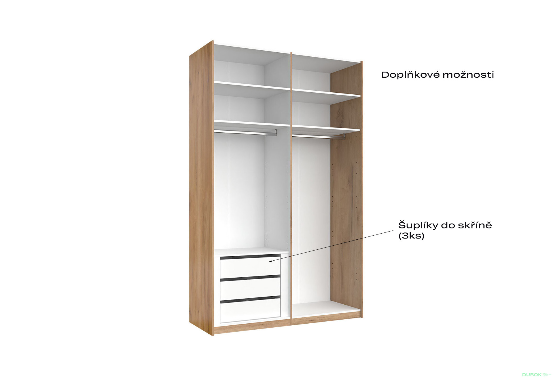 Skriňa s posuvnými dverami 1.5x2.4m (Dvere Lesklé Biele/Zrkadlo) séria N Asti - Fotografia 4 Fotografia 4 - Skriňa s posuvnými dverami 1.5x2.4m (Dvere Lesklé Biele/Zrkadlo) séria N Asti