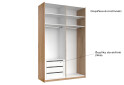 Skriňa s posuvnými dverami 1.5x2.4m (Dvere Lesklé Biele/Zrkadlo) séria N Asti - Fotografia 4 Fotografia 4 - Skriňa s posuvnými dverami 1.5x2.4m (Dvere Lesklé Biele/Zrkadlo) séria N Asti