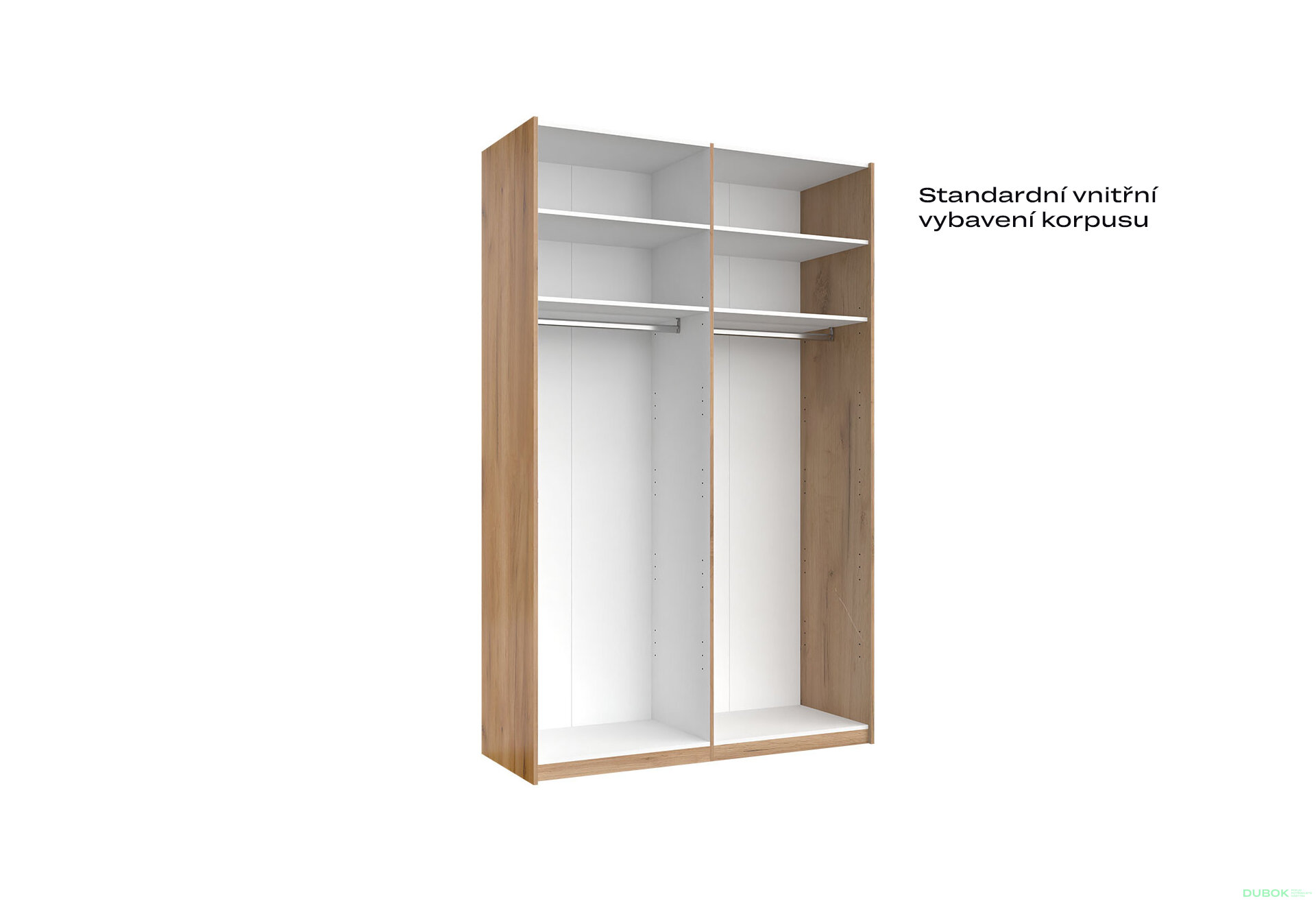 Fotografia 6 - Skriňa s posuvnými dverami 1.5x2.4m (Dvere Lesklé Biele/Zrkadlo) séria N Asti