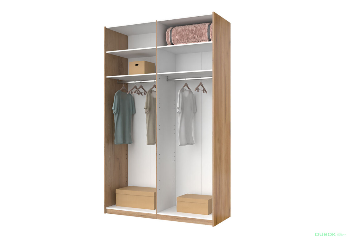 Skriňa s posuvnými dverami 1.5x2.4m (Dvere Lesklé Biele/Zrkadlo) séria N Asti - Fotografia 17 Fotografia 17 - Skriňa s posuvnými dverami 1.5x2.4m (Dvere Lesklé Biele/Zrkadlo) séria N Asti
