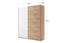 Skriňa s posuvnými dverami 1,5x2,1m (Dvere Dub Kraft/Lesklá Biela) séria N Asti - Fotografia 16 Fotografia 16 - Skriňa s posuvnými dverami 1,5x2,1m (Dvere Dub Kraft/Lesklá Biela) séria N Asti