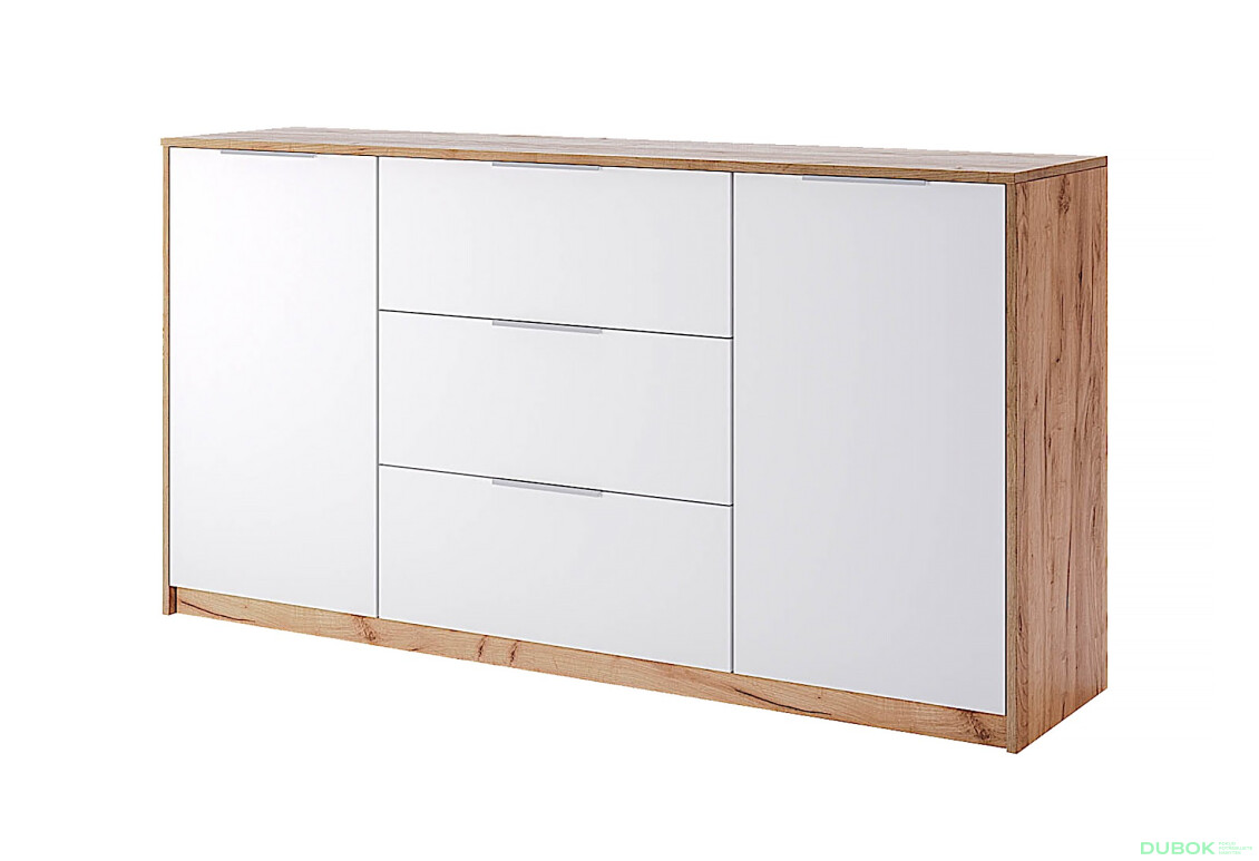Komoda 2dv 3zásuvky 1.6 dub kraft / biela Asti