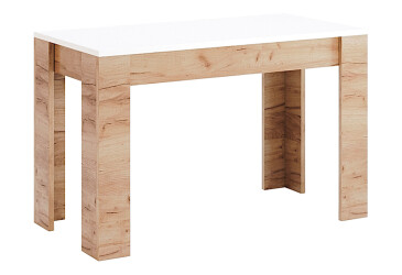 Jedálenský stôl 1200x650, dub kraft / biely