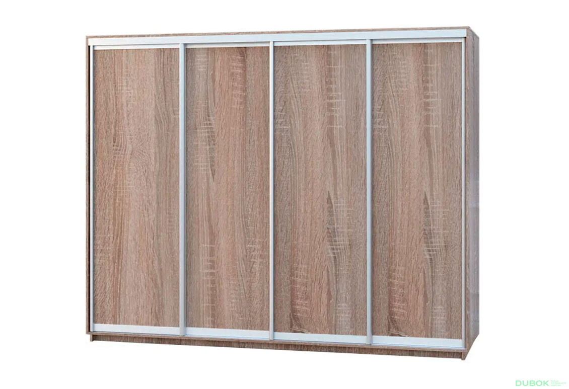 Fotografia 2 - Skriňa s posuvnými dverami 2400x3000x600 4DTD dub sonoma, profil strieborný