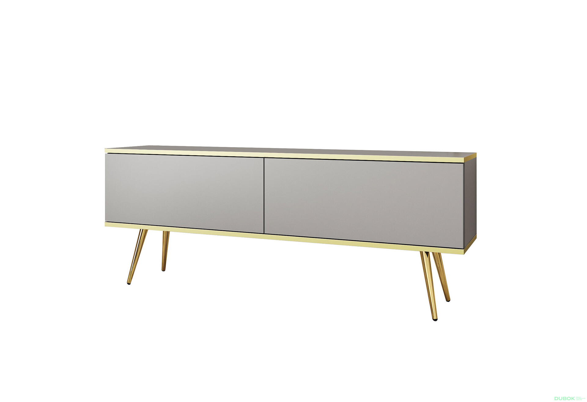 TV stolík RTV 135 sivý, zlaté nohy Oro - Fotografia 1 Fotografia 1 - TV stolík RTV 135 sivý, zlaté nohy Oro