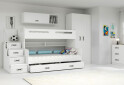Poschodová posteľ Max 3 biele 80x200 / 120x200 + zásuvka, s roštom, matracom - Fotografia 3 Fotografia 3 - Poschodová posteľ Max 3 biele 80x200 / 120x200 + zásuvka, s roštom, matracom