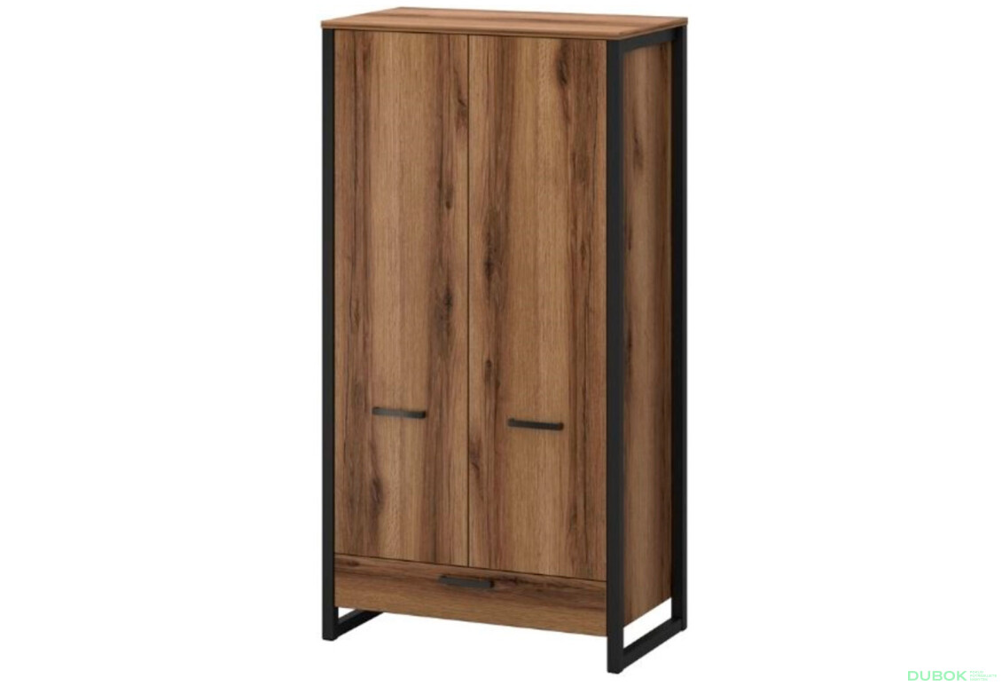 Skriňa dvojdverová so zásuvkou Mares 99x190x58 cm Dub delano tmavý - Fotografia 1 Fotografia 1 - Skriňa dvojdverová so zásuvkou Mares 99x190x58 cm Dub delano tmavý