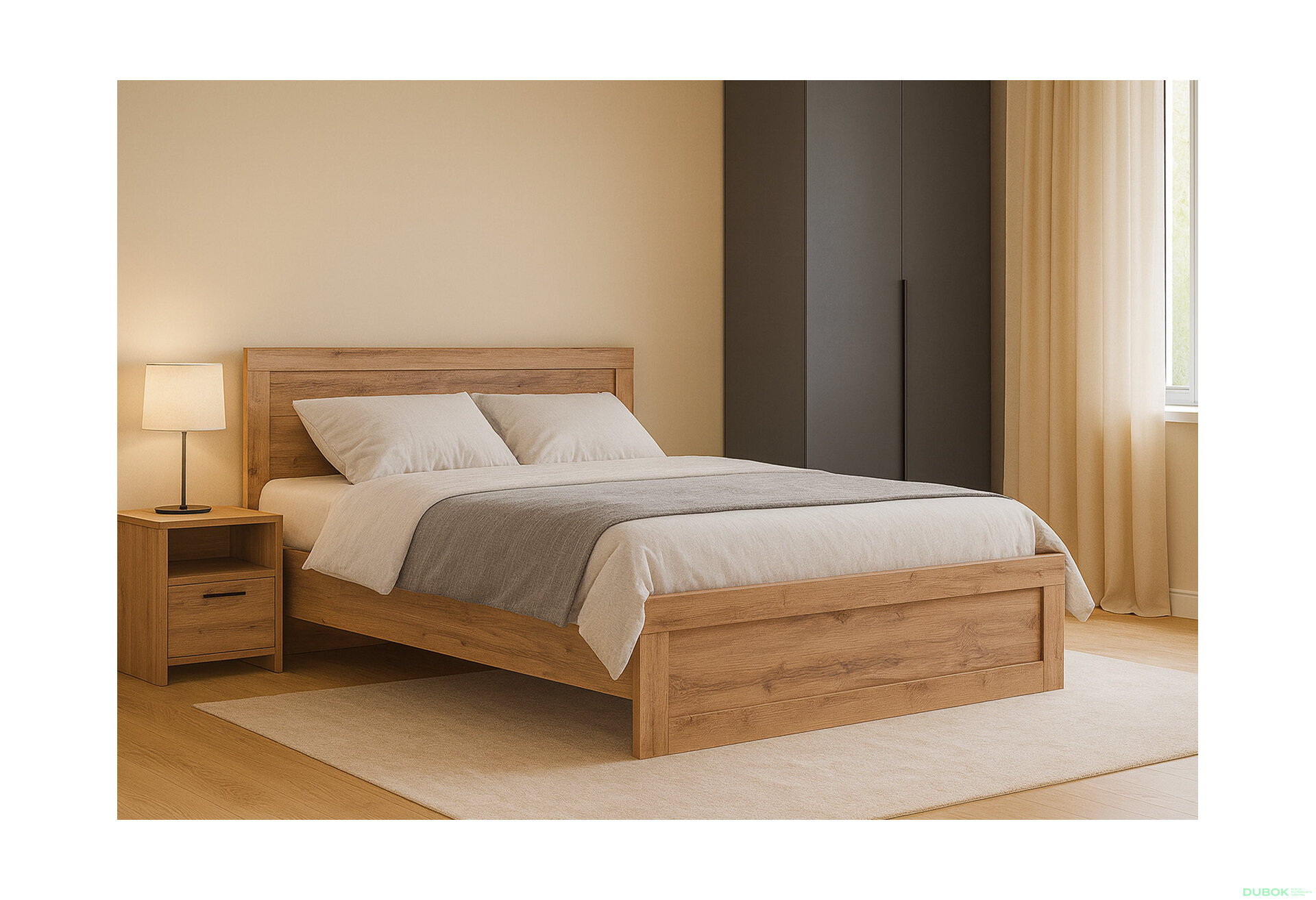 Fotografia 9 - Posteľ 160x200 s roštom dub wotan Mortiz