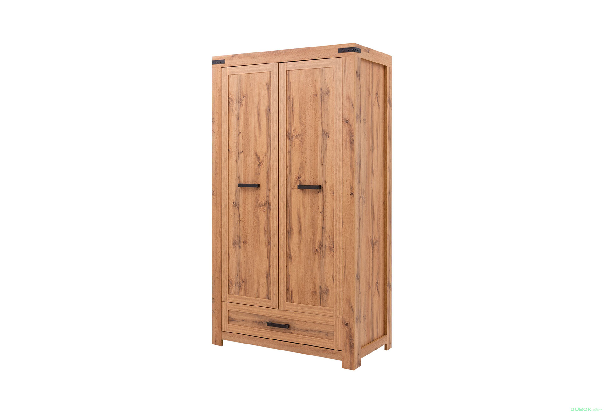 Skriňa dvojdverová so zásuvkou Mortiz 112x210x59.9 cm Dub wotan - Fotografia 1 Fotografia 1 - Skriňa dvojdverová so zásuvkou Mortiz 112x210x59.9 cm Dub wotan