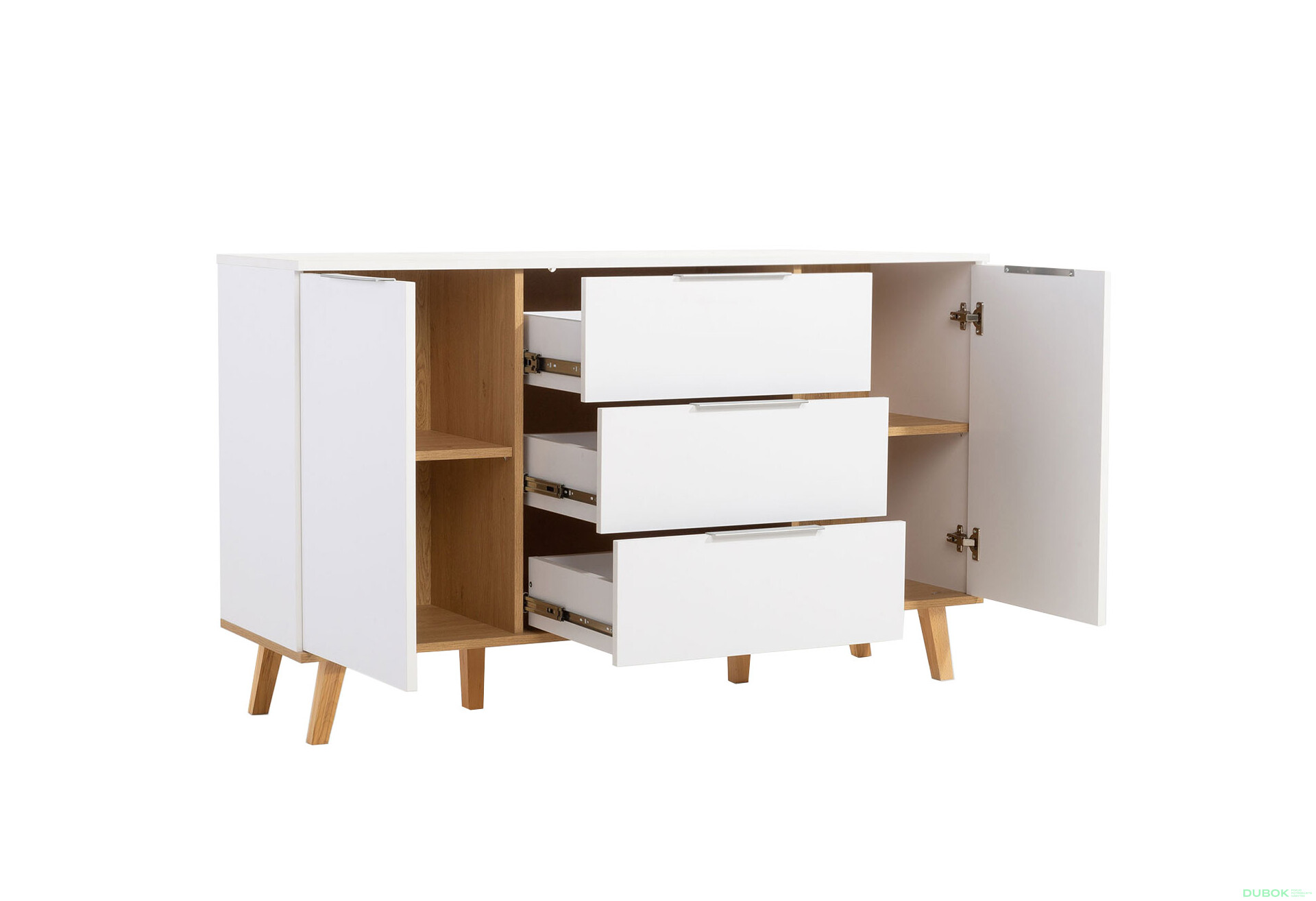 Komoda 2d3s biela / dub kamenný Neptún - Fotografia 3 Fotografia 3 - Komoda 2d3s biela / dub kamenný Neptún