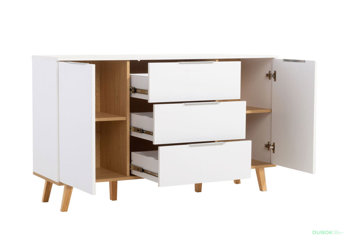 Komoda 2d3s biela / dub kamenný Neptún - Fotografia 3 Fotografia 3 - Komoda 2d3s biela / dub kamenný Neptún