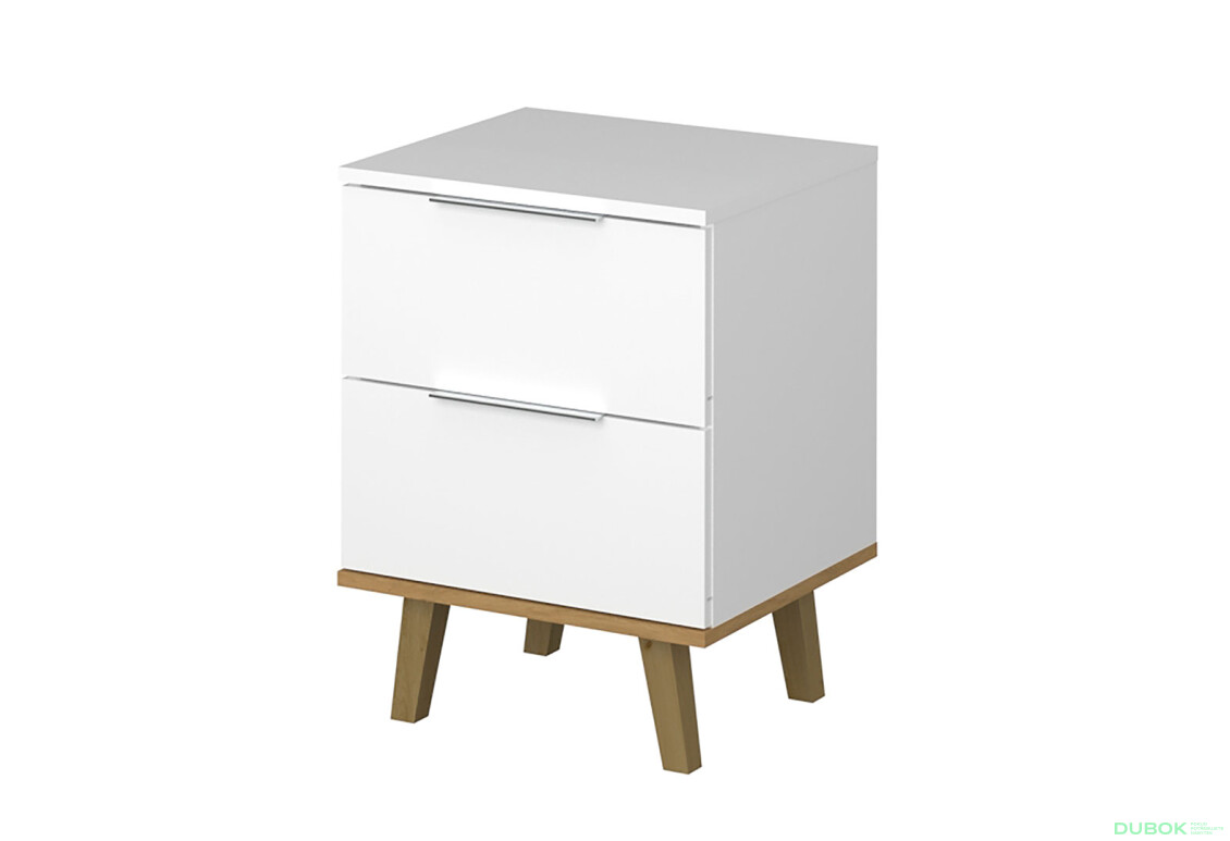 Komoda 2s/46 biela / dub kamenný Neptún - Fotografia 1 Fotografia 1 - Komoda 2s/46 biela / dub kamenný Neptún