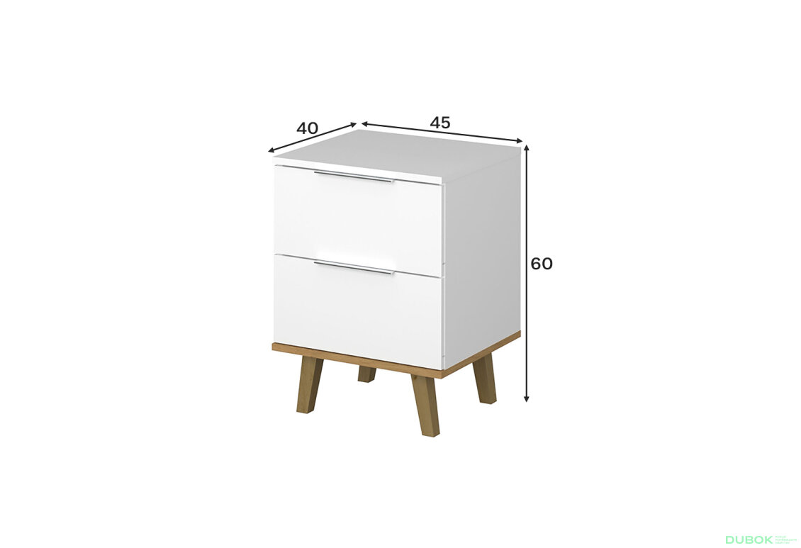 Fotografia 4 - Komoda 2s/46 biela / dub kamenný Neptún