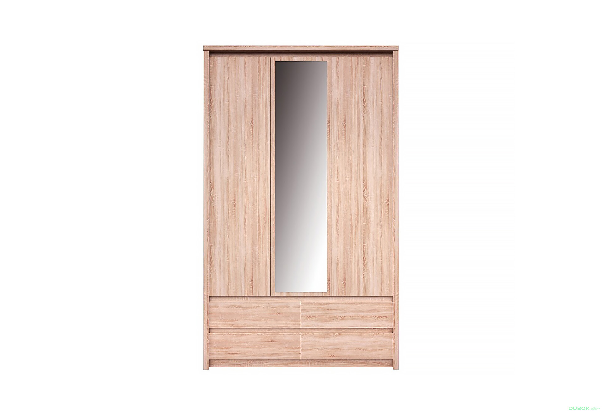 Skriňa trojdverová so zrkadlom a zásuvkami Norton 127x210x60 cm Dub sonoma - Fotografia 1 Fotografia 1 - Skriňa trojdverová so zrkadlom a zásuvkami Norton 127x210x60 cm Dub sonoma