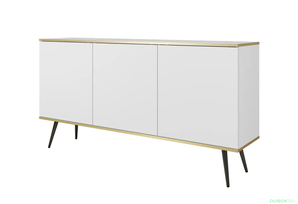 Komoda KSZ107 biela, nohy čierne Oro