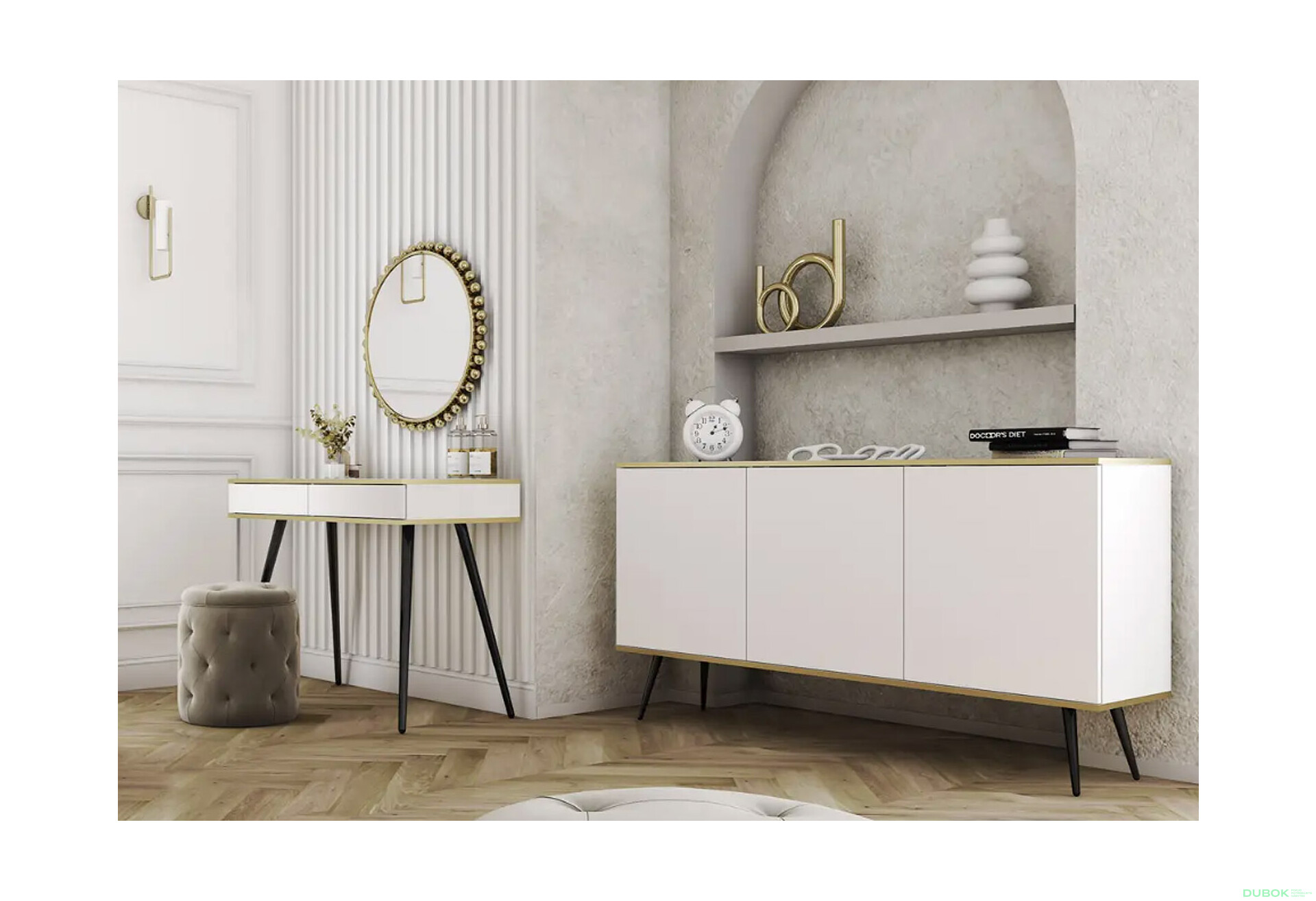 Komoda KSZ107 biela, nohy čierne Oro - Fotografia 3 Fotografia 3 - Komoda KSZ107 biela, nohy čierne Oro
