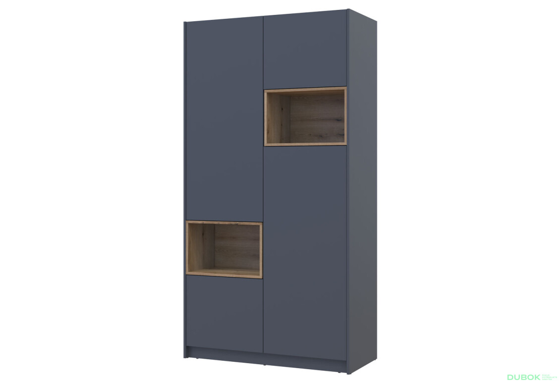 Skriňa Dale 2D s výklenkom 115.2х52х220 cm grafit / dub evoke - Fotografia 1 Fotografia 1 - Skriňa Dale 2D s výklenkom 115.2х52х220 cm grafit / dub evoke