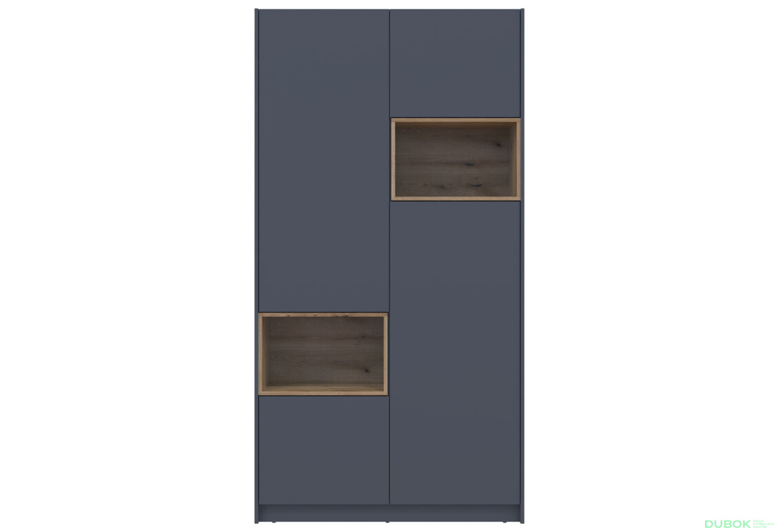 Fotografia 5 - Skriňa Dale 2D s výklenkom 115.2х52х220 cm grafit / dub evoke