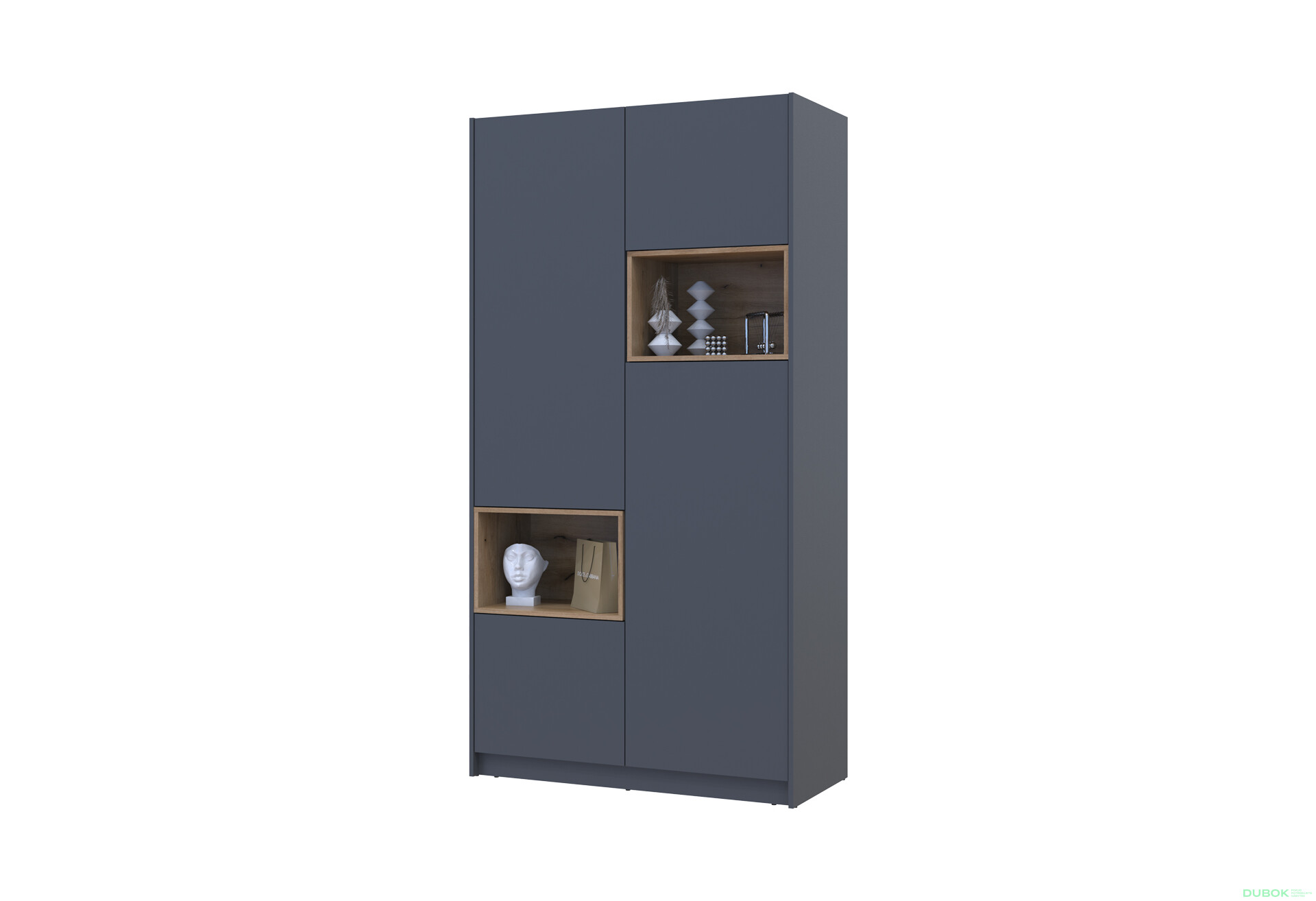 Skriňa Dale 2D s výklenkom 115.2х52х220 cm grafit / dub evoke - Fotografia 3 Fotografia 3 - Skriňa Dale 2D s výklenkom 115.2х52х220 cm grafit / dub evoke