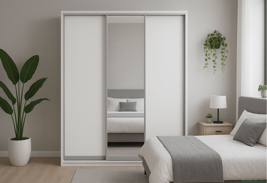 Fotografia 4 - Skriňa 3D 2000x600x2400, 2 DTD + 1 zrkadlo, biela