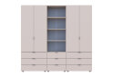 Fotografia 3 - Skriňa štvordverová s regálom s zásuvkami Gelar 215 cm kašemír