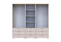 Fotografia 5 - Skriňa štvordverová s regálom s zásuvkami Gelar 215 cm kašemír