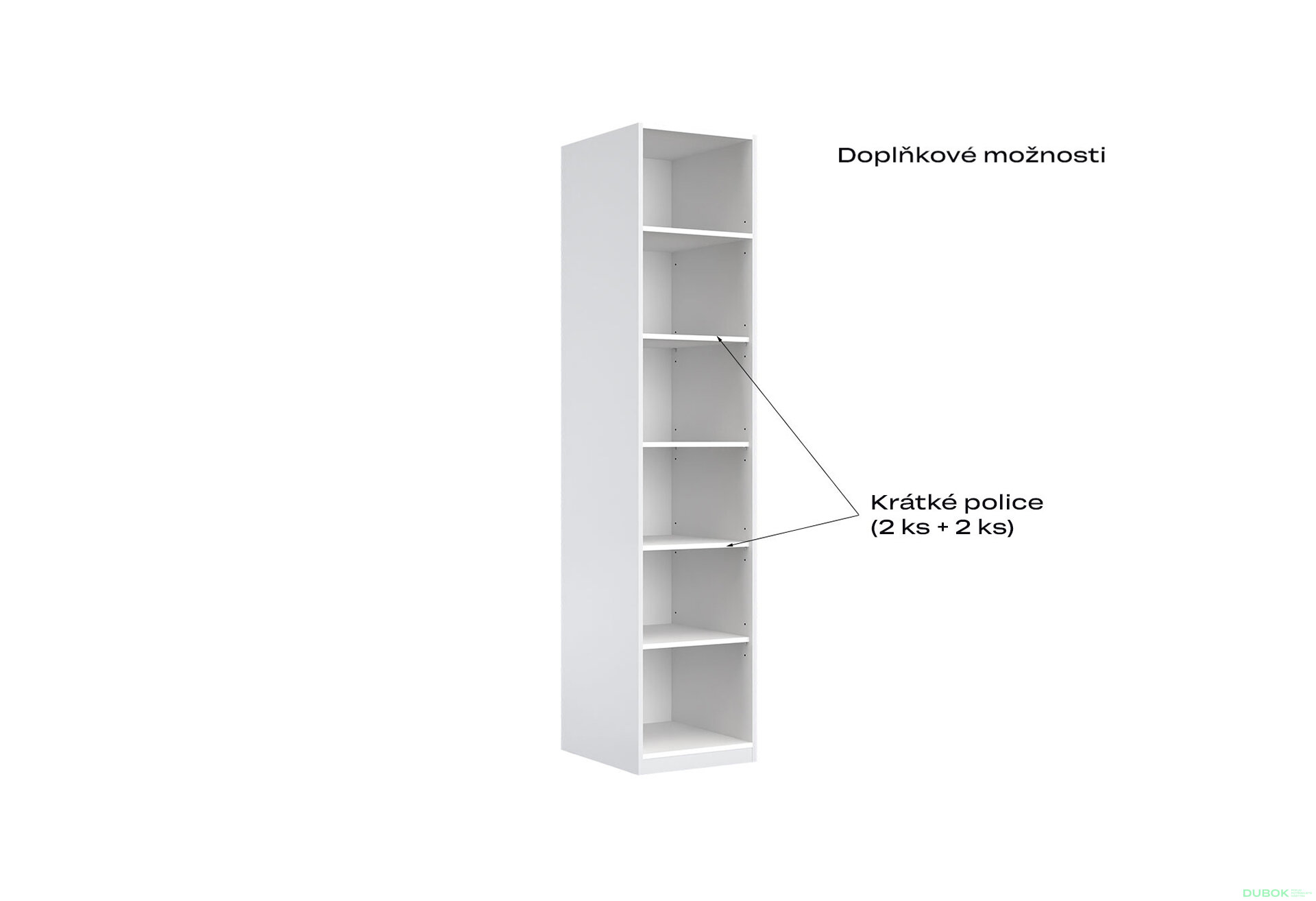 Fotografia 3 - Korpus skrine 1dv Biely lesk Idea