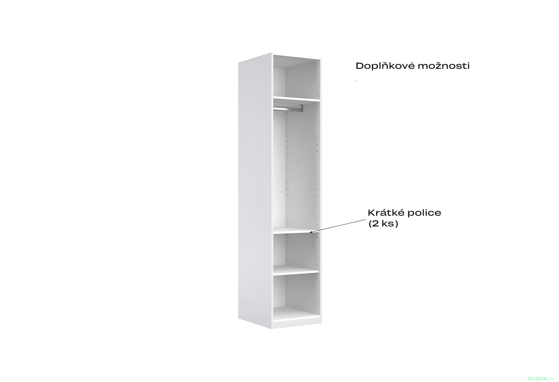 Fotografia 5 - Korpus skrine 1dv Biely lesk Idea